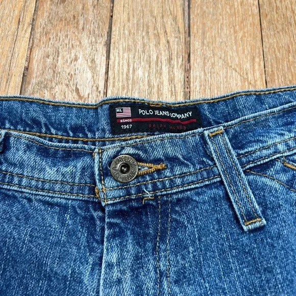 Y2K Vintage‎ Polo Jeans Co Baggy Wide Leg Carpenter Crop Men's Size 37x26.5 READ